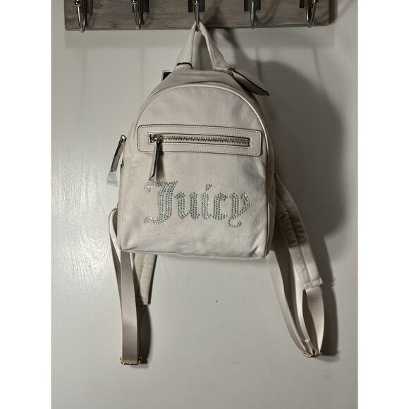 Juicy Couture White Mini Backpack Velvet Rhinestone Juicy main image 2